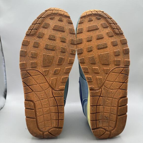 Nike Air Max 1 PRM Dirty Denim Shoes Mens Size 10 Blue Royal Yellow DV3050-300 - Picture 7 of 9